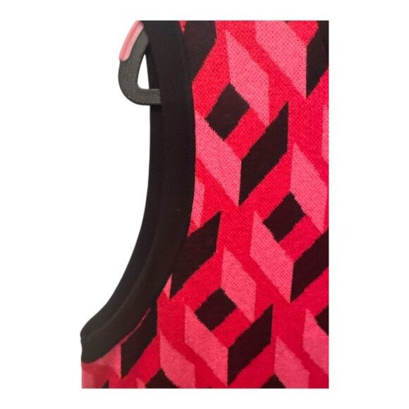Pink & Black Geometric Knit Top - Size L - Picture 4 of 10